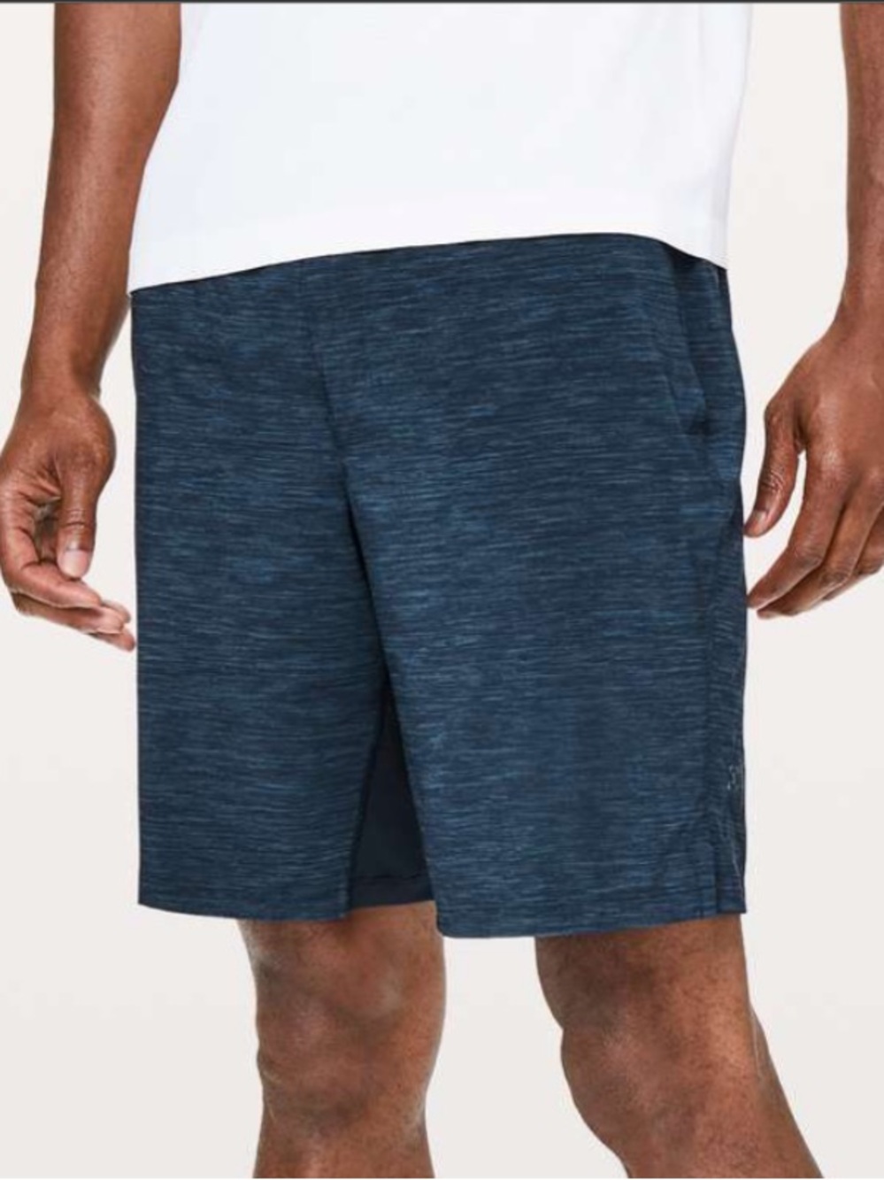 Lululemon men’s T.H.E. Short 9” heather allover iron blue navy shorts size small